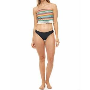 NEW BEACH HABITAT pom pom bandeau crop top in confetti
